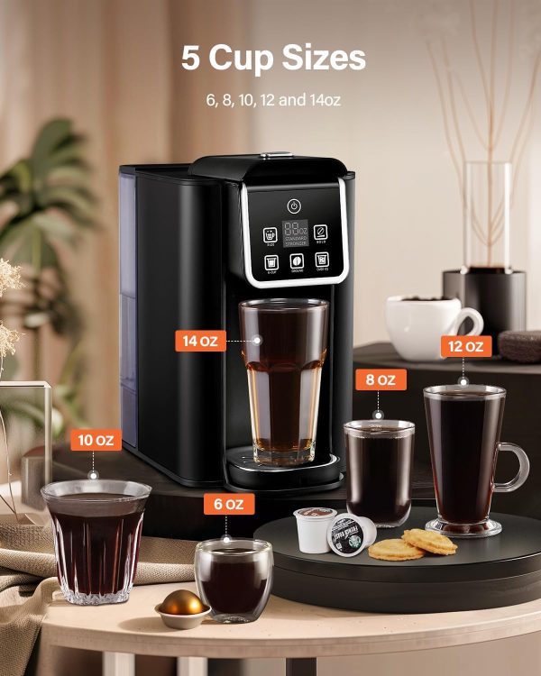 SHARDOR Single Serve Coffee Maker, Hot and Iced Coffee Machine for K Cup Pods & Ground Coffee, 6 to 14 oz Brew Sizes, with 50 oz Removable Water Tank, Bold Brew Setting, Stainless Steel, Red - Image 10