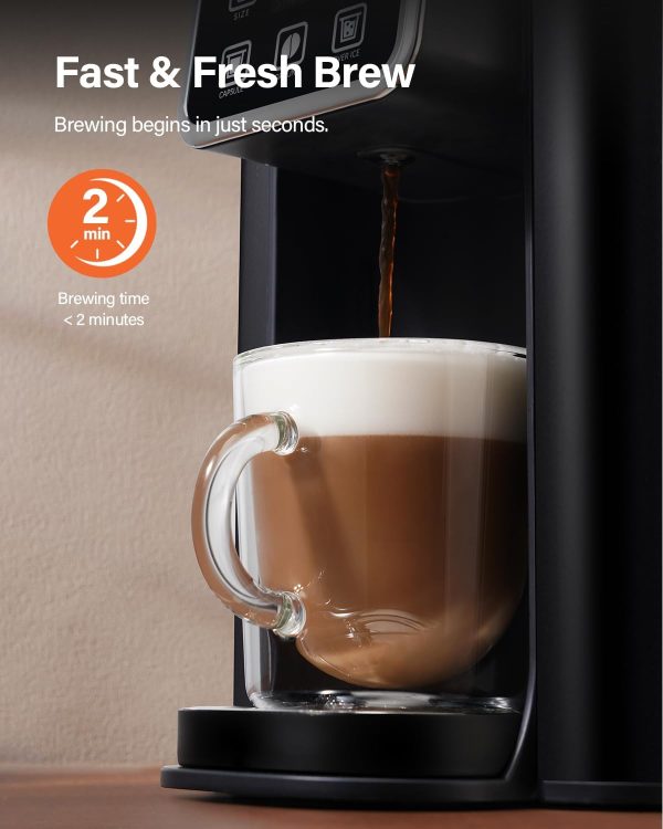 SHARDOR Single Serve Coffee Maker, Hot and Iced Coffee Machine for K Cup Pods & Ground Coffee, 6 to 14 oz Brew Sizes, with 50 oz Removable Water Tank, Bold Brew Setting, Stainless Steel, Red - Image 11