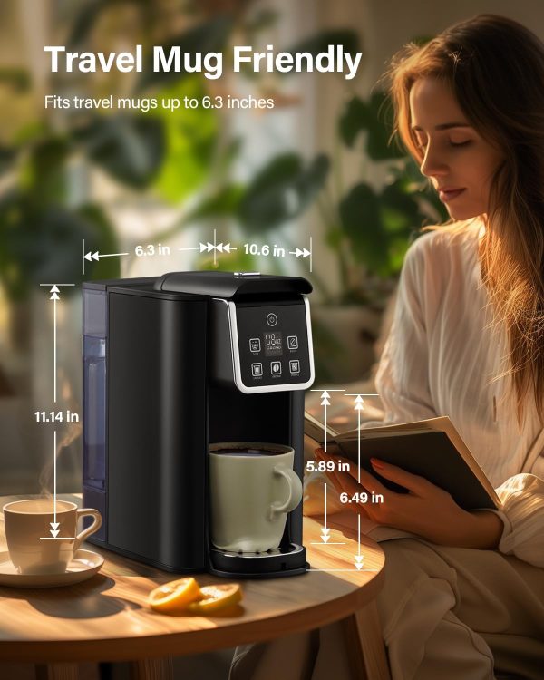 SHARDOR Single Serve Coffee Maker, Hot and Iced Coffee Machine for K Cup Pods & Ground Coffee, 6 to 14 oz Brew Sizes, with 50 oz Removable Water Tank, Bold Brew Setting, Stainless Steel, Red - Image 12