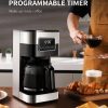SHARDOR 10-Cup Programmable Coffee Maker, Regular & Strong Brew Drip Coffee Machine for Home and Office, Auto Shut Off, Permanent Filter, Silver - Image 2