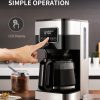 SHARDOR 10-Cup Programmable Coffee Maker, Regular & Strong Brew Drip Coffee Machine for Home and Office, Auto Shut Off, Permanent Filter, Silver - Image 6