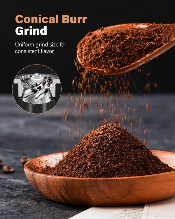 SHARDOR Conical Burr Coffee Grinder Electric, Espresso Coffee Bean Grinder with Precision Electronic Timer, Adjustable Burr Mill with 51 Precise Settings for Home Use, Stainless Steel Container - Image 2