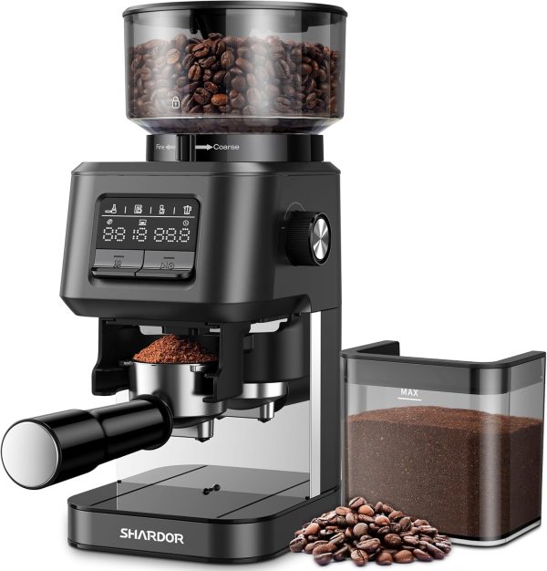 SHARDOR Conical Burr Coffee Grinder for Home Use, Espresso Coffee Bean Grinder Electric with Smart Dosing Technology, Adjustable Burr Mill with 40 Precise Settings, Anti-static, Grey