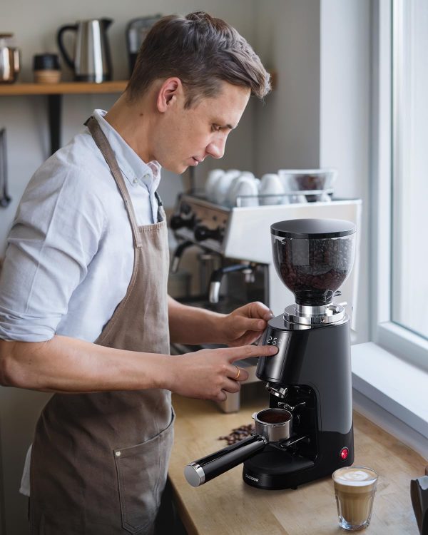 SHARDOR Professional 64mm Burr Coffee Grinder with 100 Grind Settings and All-Metal Chamber, Coffee Bean Grinder with Adjustable Electronic Timer and LED Display, Anti-Static,Black - Image 8