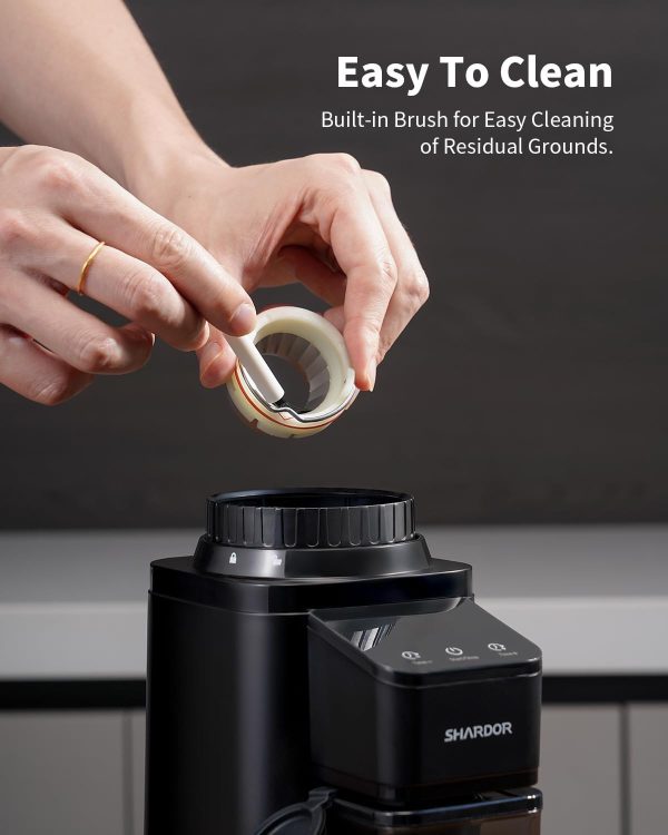 SHARDOR Professional Conical Burr Coffee Grinder, Coffee Bean Grinder with 48 Grind Settings for Espresso, Drip & French Press, Upgraded Anti-Static Technology, Precision Timer, Stainless Steel - Image 12