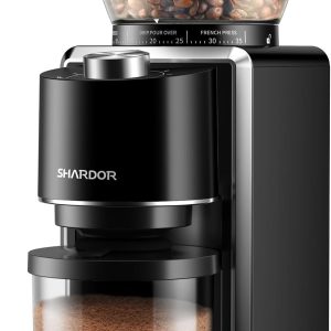 SHARDOR Conical Burr Coffee Grinder Electric 2.0, Adjustable Coffee Bean Grinder with 35 Precise Grind Setting for 2-12 Cup, Anti-static, Black