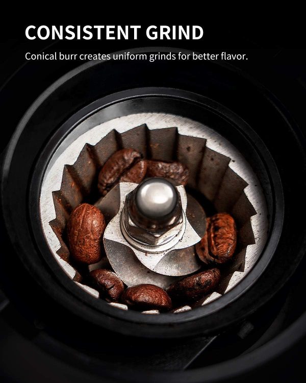 SHARDOR Conical Burr Coffee Grinder Electric 2.0, Adjustable Coffee Bean Grinder with 35 Precise Grind Setting for 2-12 Cup, Anti-static, Black - Image 3