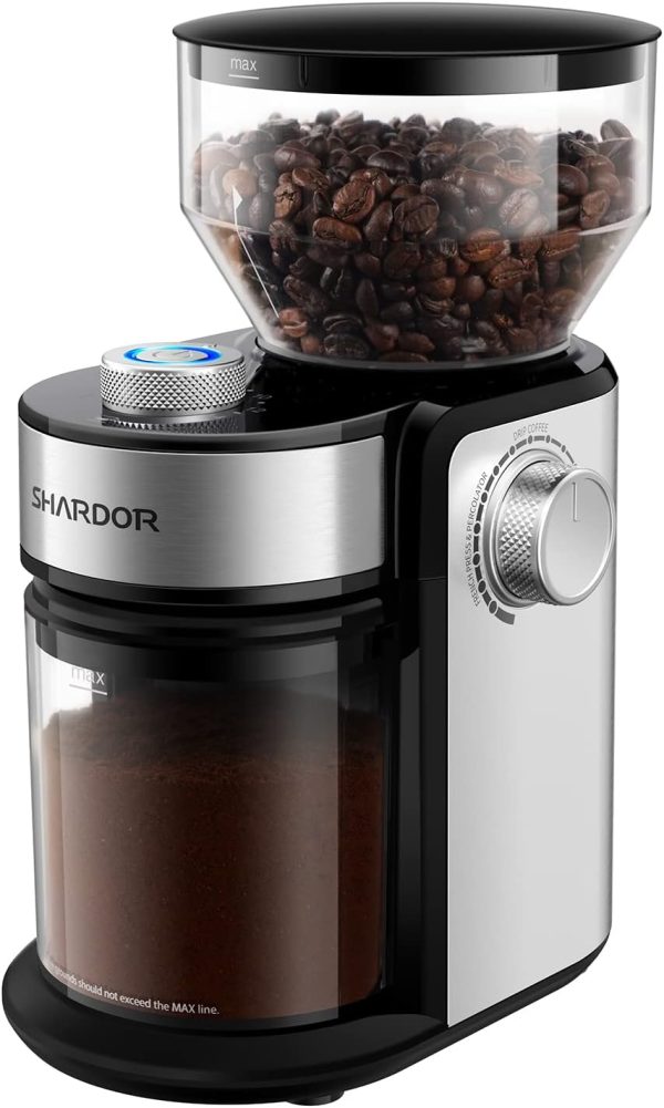 SHARDOR Electric Burr Coffee Grinder 2.0, Adjustable Burr Mill with 16 Precise Grind Setting for 2-14 Cup, Black - Image 7