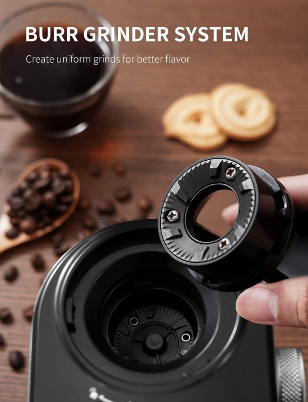 SHARDOR Electric Burr Coffee Grinder 2.0, Adjustable Burr Mill with 16 Precise Grind Setting for 2-14 Cup, Black - Image 9