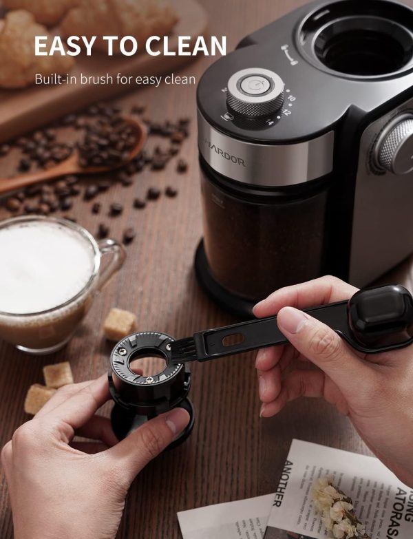 SHARDOR Electric Burr Coffee Grinder 2.0, Adjustable Burr Mill with 16 Precise Grind Setting for 2-14 Cup, Black - Image 11