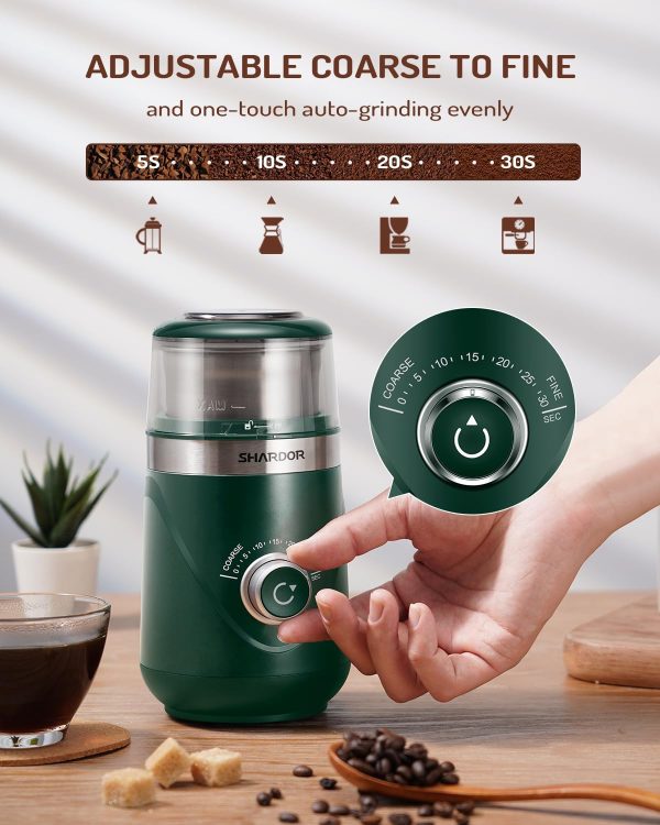 SHARDOR Adjustable Coffee Grinder Electric, Herb Grinder, Spice Grinder, Coffee Bean Grinder, Espresso Grinder with Removable Stainless Steel Wet and Dry Bowl, White, Upgraded 2.0 - Image 11