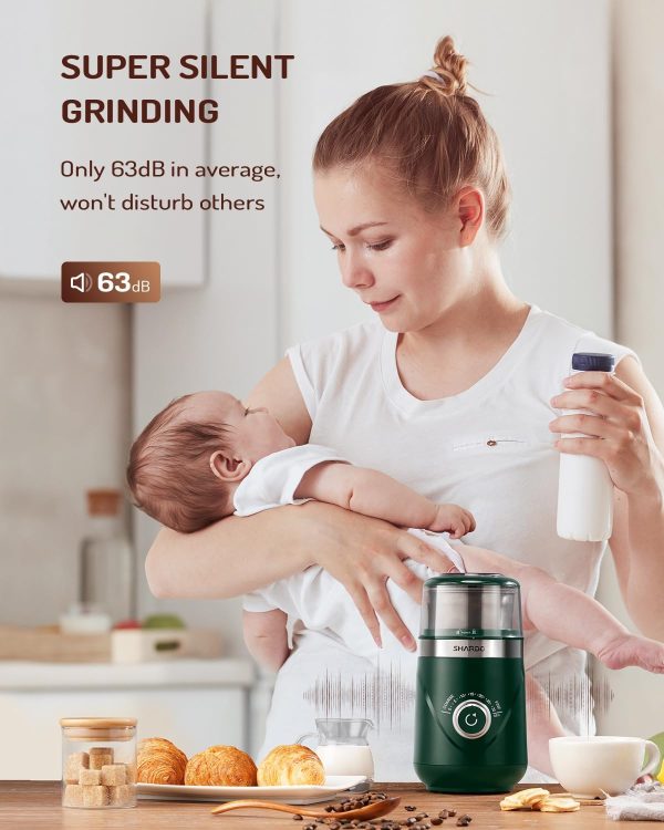 SHARDOR Adjustable Coffee Grinder Electric, Herb Grinder, Spice Grinder, Coffee Bean Grinder, Espresso Grinder with Removable Stainless Steel Wet and Dry Bowl, White, Upgraded 2.0 - Image 12