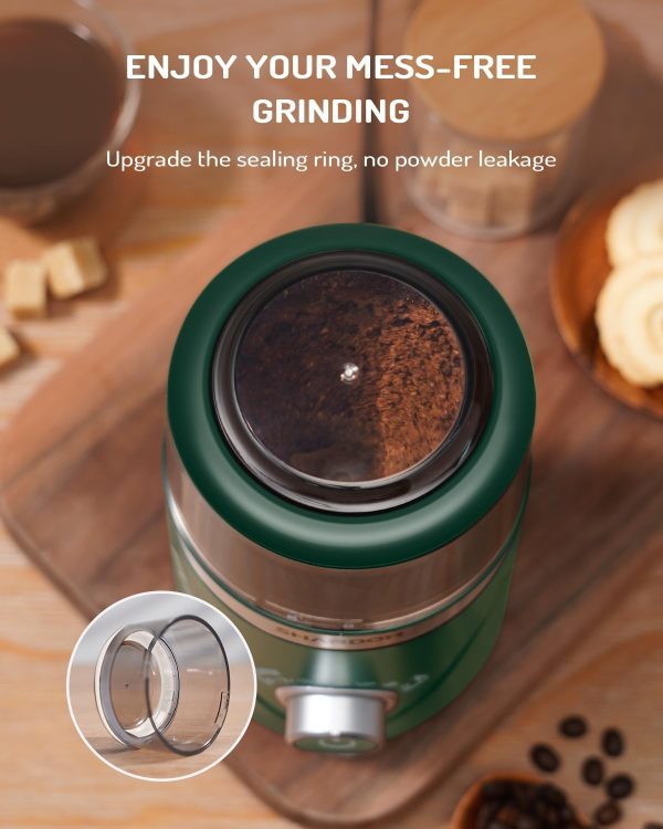 SHARDOR Adjustable Coffee Grinder Electric, Herb Grinder, Spice Grinder, Coffee Bean Grinder, Espresso Grinder with Removable Stainless Steel Wet and Dry Bowl, White, Upgraded 2.0 - Image 14