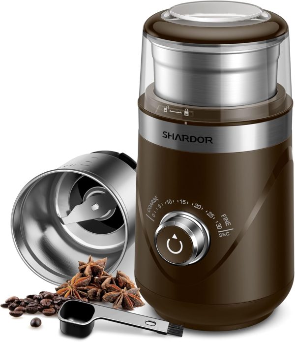 SHARDOR Adjustable Coffee Grinder Electric, Herb Grinder, Spice Grinder, Coffee Bean Grinder, Espresso Grinder with Removable Stainless Steel Wet and Dry Bowl, White, Upgraded 2.0 - Image 16