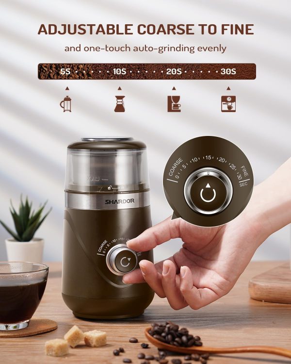 SHARDOR Adjustable Coffee Grinder Electric, Herb Grinder, Spice Grinder, Coffee Bean Grinder, Espresso Grinder with Removable Stainless Steel Wet and Dry Bowl, White, Upgraded 2.0 - Image 17