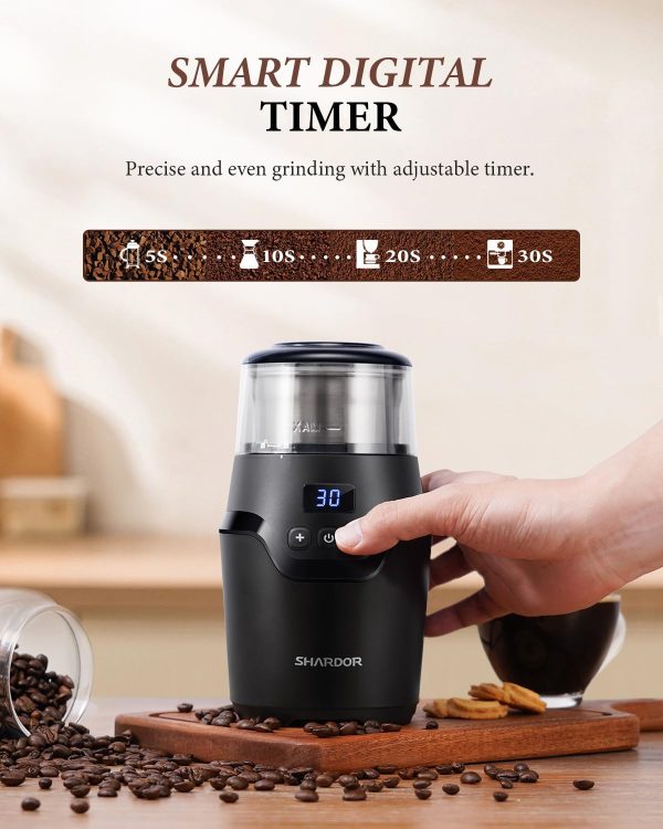 SHARDOR Adjustable Coffee Grinder Electric, Herb Grinder, Spice Grinder, Coffee Bean Grinder, Espresso Grinder with Removable Stainless Steel Wet and Dry Bowl, White, Upgraded 2.0 - Image 22
