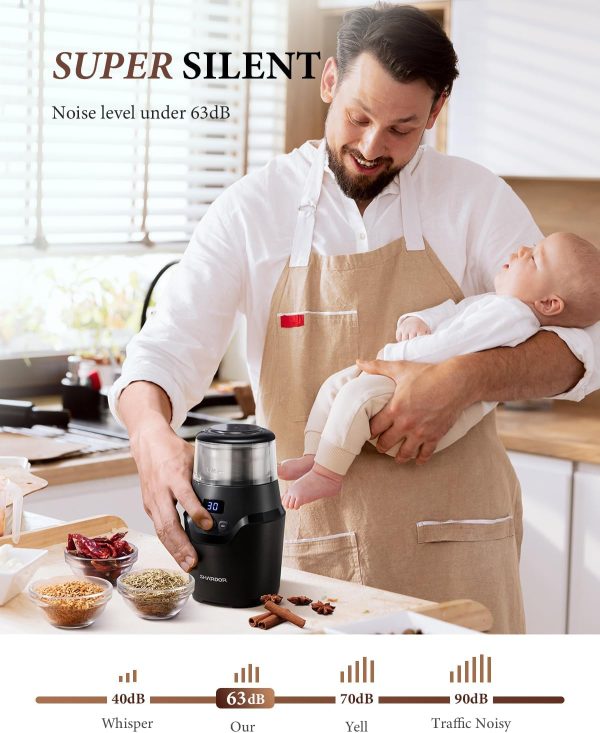 SHARDOR Adjustable Coffee Grinder Electric, Herb Grinder, Spice Grinder, Coffee Bean Grinder, Espresso Grinder with Removable Stainless Steel Wet and Dry Bowl, White, Upgraded 2.0 - Image 24