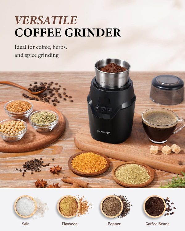 SHARDOR Adjustable Coffee Grinder Electric, Herb Grinder, Spice Grinder, Coffee Bean Grinder, Espresso Grinder with Removable Stainless Steel Wet and Dry Bowl, White, Upgraded 2.0 - Image 25