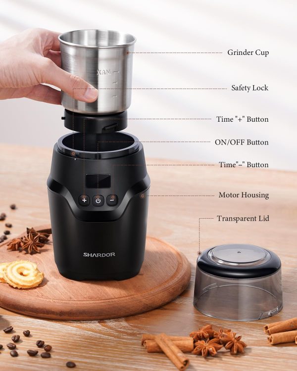 SHARDOR Adjustable Coffee Grinder Electric, Herb Grinder, Spice Grinder, Coffee Bean Grinder, Espresso Grinder with Removable Stainless Steel Wet and Dry Bowl, White, Upgraded 2.0 - Image 27