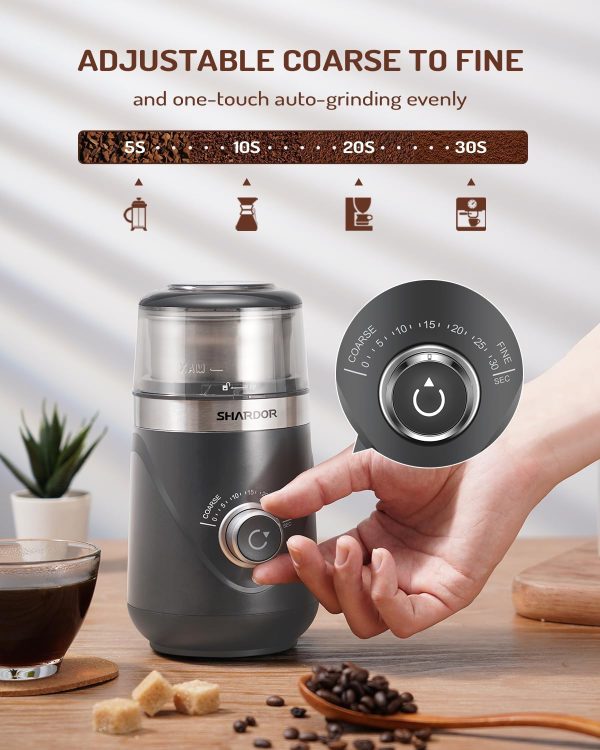 SHARDOR Adjustable Coffee Grinder Electric, Herb Grinder, Spice Grinder, Coffee Bean Grinder, Espresso Grinder with Removable Stainless Steel Wet and Dry Bowl, White, Upgraded 2.0 - Image 29