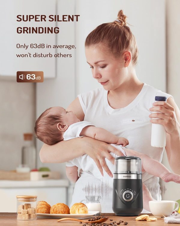 SHARDOR Adjustable Coffee Grinder Electric, Herb Grinder, Spice Grinder, Coffee Bean Grinder, Espresso Grinder with Removable Stainless Steel Wet and Dry Bowl, White, Upgraded 2.0 - Image 30
