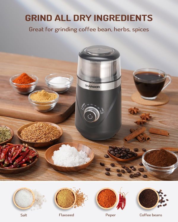 SHARDOR Adjustable Coffee Grinder Electric, Herb Grinder, Spice Grinder, Coffee Bean Grinder, Espresso Grinder with Removable Stainless Steel Wet and Dry Bowl, White, Upgraded 2.0 - Image 31
