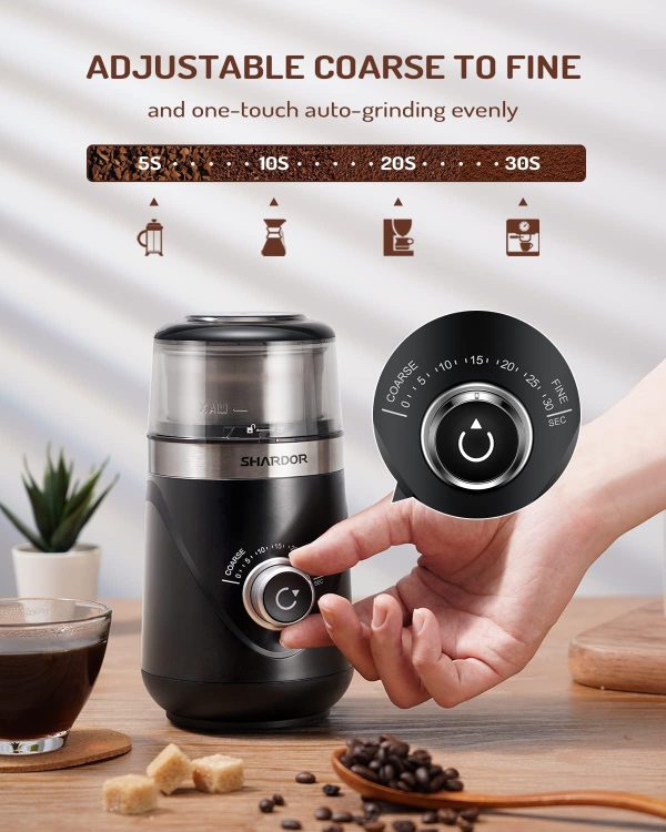 SHARDOR Adjustable Coffee Grinder Electric, Herb Grinder, Spice Grinder, Coffee Bean Grinder, Espresso Grinder with Removable Stainless Steel Wet and Dry Bowl, White, Upgraded 2.0 - Image 34