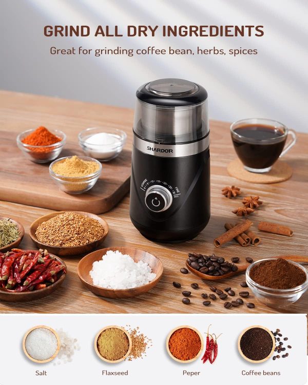 SHARDOR Adjustable Coffee Grinder Electric, Herb Grinder, Spice Grinder, Coffee Bean Grinder, Espresso Grinder with Removable Stainless Steel Wet and Dry Bowl, White, Upgraded 2.0 - Image 36