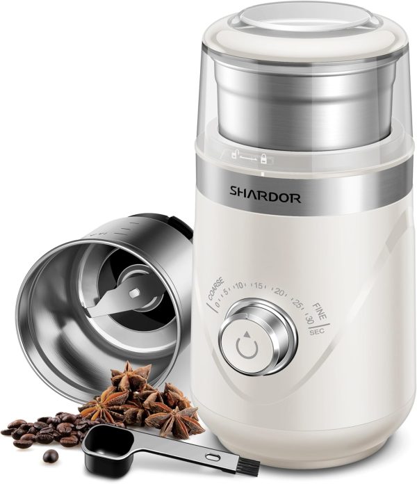 SHARDOR Adjustable Coffee Grinder Electric, Herb Grinder, Spice Grinder, Coffee Bean Grinder, Espresso Grinder with Removable Stainless Steel Wet and Dry Bowl, White, Upgraded 2.0 - Image 38