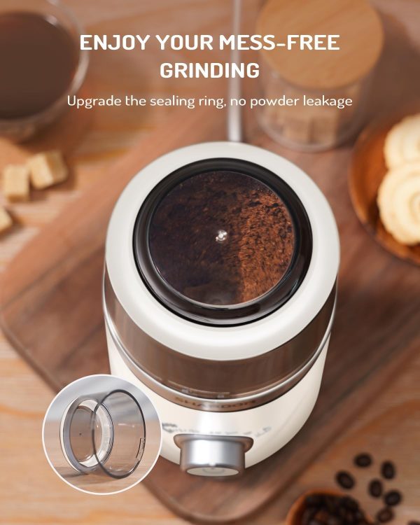 SHARDOR Adjustable Coffee Grinder Electric, Herb Grinder, Spice Grinder, Coffee Bean Grinder, Espresso Grinder with Removable Stainless Steel Wet and Dry Bowl, White, Upgraded 2.0 - Image 42