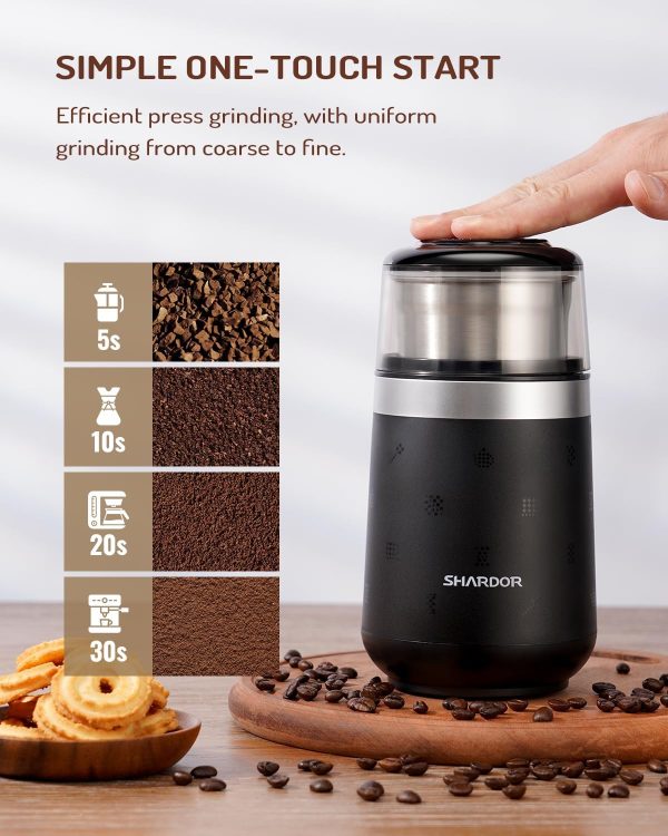 SHARDOR Adjustable Coffee Grinder Electric, Herb Grinder, Spice Grinder, Coffee Bean Grinder, Espresso Grinder with Removable Stainless Steel Wet and Dry Bowl, White, Upgraded 2.0 - Image 45