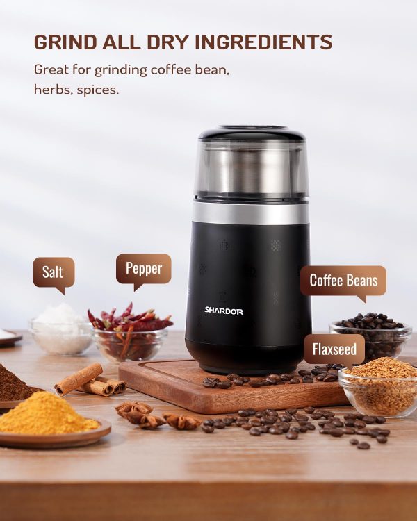 SHARDOR Adjustable Coffee Grinder Electric, Herb Grinder, Spice Grinder, Coffee Bean Grinder, Espresso Grinder with Removable Stainless Steel Wet and Dry Bowl, White, Upgraded 2.0 - Image 46