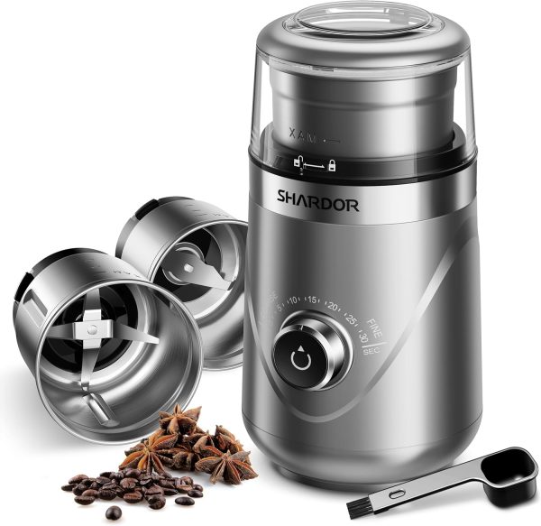 SHARDOR Adjustable Coffee Grinder Electric, Herb Grinder, Spice Grinder, Coffee Bean Grinder, Espresso Grinder with Removable Stainless Steel Wet and Dry Bowl, White, Upgraded 2.0 - Image 55