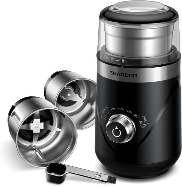 SHARDOR Adjustable Coffee Grinder Electric, Herb Grinder, Spice Grinder, Coffee Bean Grinder, Espresso Grinder with Removable Stainless Steel Wet and Dry Bowl, White, Upgraded 2.0 - Image 61