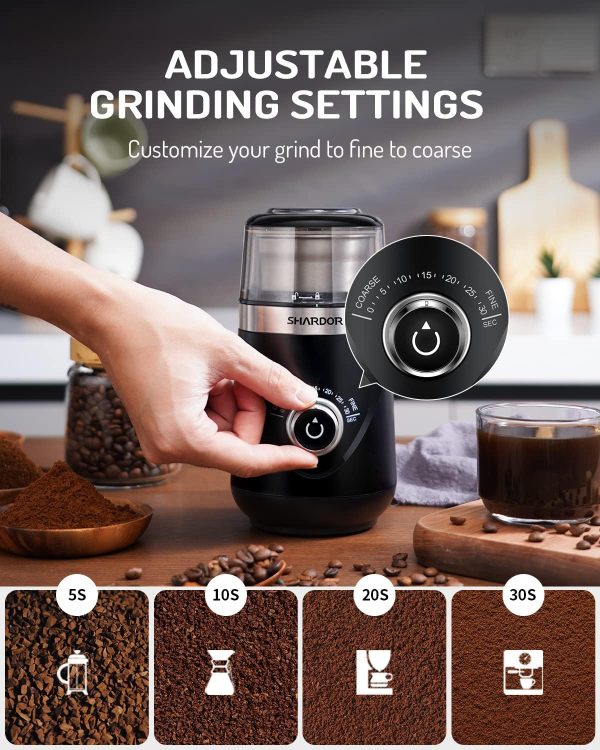 SHARDOR Adjustable Coffee Grinder Electric, Herb Grinder, Spice Grinder, Coffee Bean Grinder, Espresso Grinder with Removable Stainless Steel Wet and Dry Bowl, White, Upgraded 2.0 - Image 62