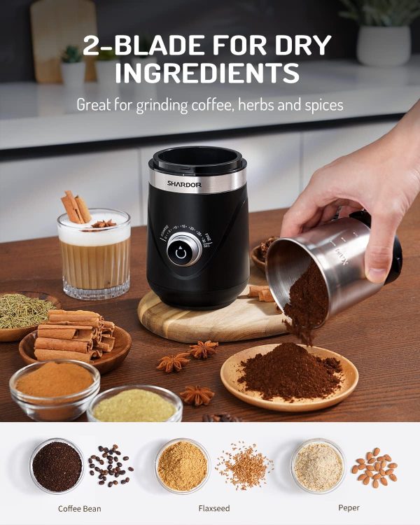 SHARDOR Adjustable Coffee Grinder Electric, Herb Grinder, Spice Grinder, Coffee Bean Grinder, Espresso Grinder with Removable Stainless Steel Wet and Dry Bowl, White, Upgraded 2.0 - Image 63