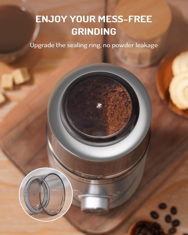 SHARDOR Adjustable Coffee Grinder Electric, Herb Grinder, Spice Grinder, Coffee Bean Grinder, Espresso Grinder with Removable Stainless Steel Wet and Dry Bowl, White, Upgraded 2.0 - Image 71
