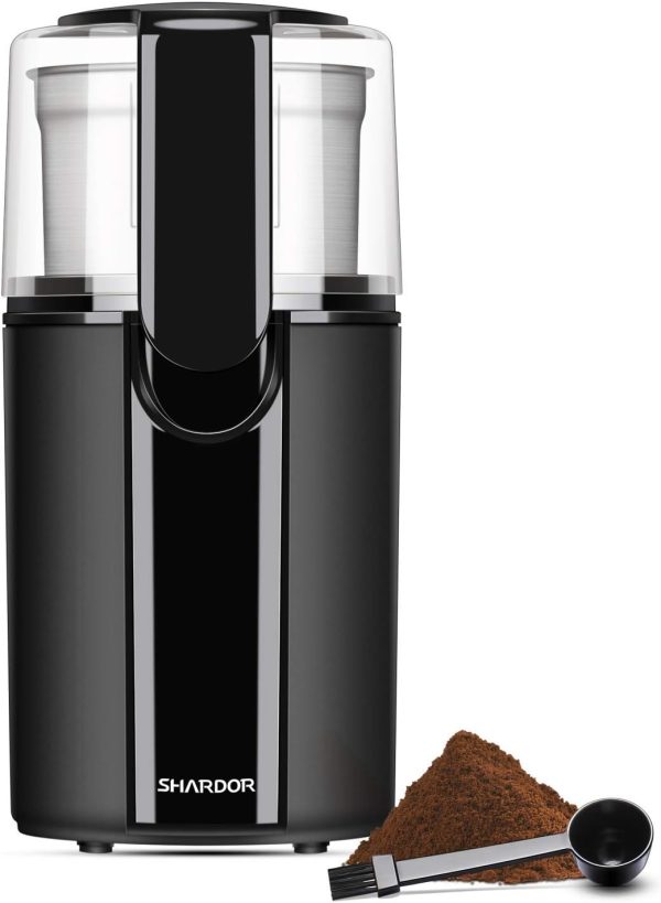 SHARDOR Coffee Grinder Electric, Spice Grinder Electric, Herb Grinder, Grinder for Coffee Bean Spices and Seeds with 2 Removable Stainless Steel Bowls, Black - Image 8