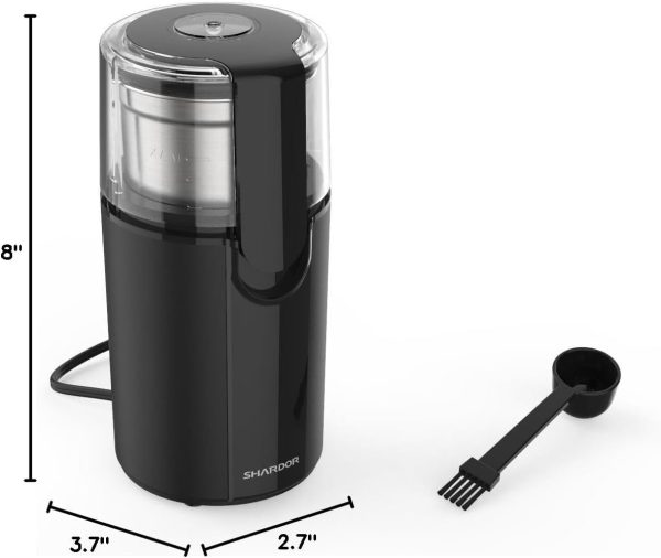 SHARDOR Coffee Grinder Electric, Spice Grinder Electric, Herb Grinder, Grinder for Coffee Bean Spices and Seeds with 2 Removable Stainless Steel Bowls, Black - Image 16